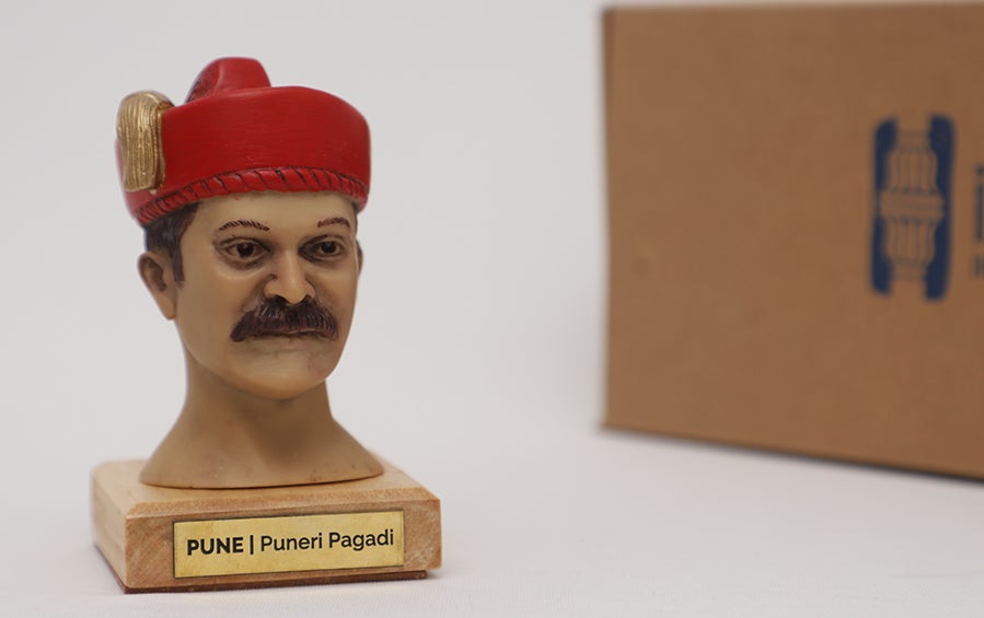 Pune Traditional Headgear Model - Puneri Pagdi - souvenirs - indic inspirations