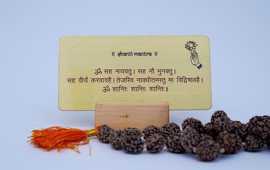SHANTI MANTRA Desk Plaque on Brass - Desk plaques - indic inspirations