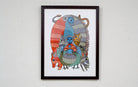 Shiva Getting Drunk | Gond Painting | A3 Frame - paintings - indic inspirations