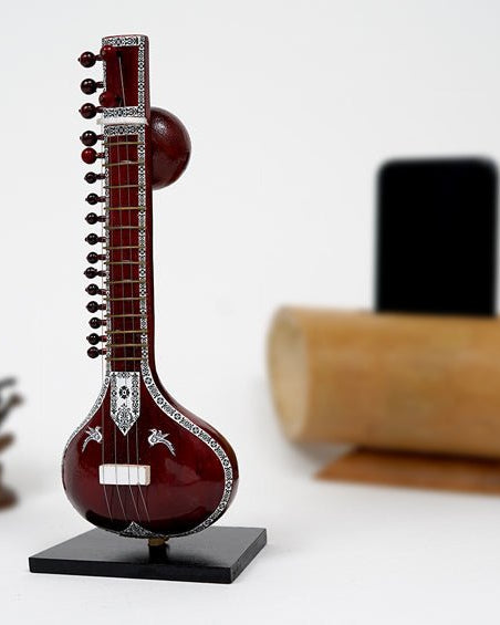 Sitar | Wooden Miniature - Miniature Musical Instruments - indic inspirations