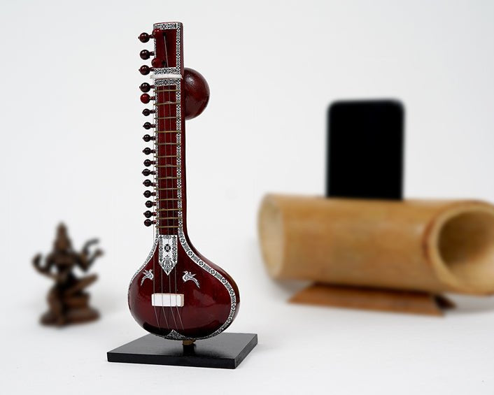 Sitar | Wooden Miniature - Miniature Musical Instruments - indic inspirations