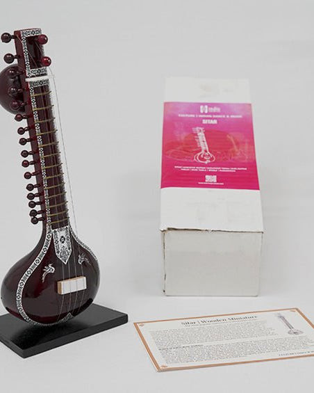 Sitar | Wooden Miniature - Miniature Musical Instruments - indic inspirations