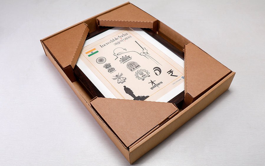 Symbols of Modern India (Black)- Wall Frame - Wall Frames - indic inspirations