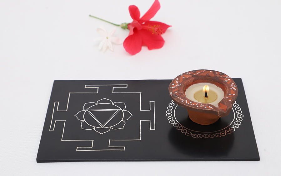 Tara Yantra Diya Plate - Coasters - indic inspirations