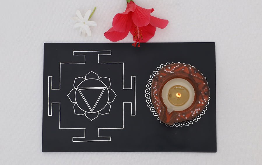 Tara Yantra Diya Plate - Coasters - indic inspirations