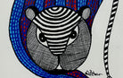 Tiger | Gond Painting | A5 Frame - paintings - indic inspirations