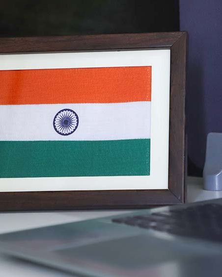 Tiranga - Handspun Khadi National Flag - Desktop Frame ( A5) - Flags - indic inspirations