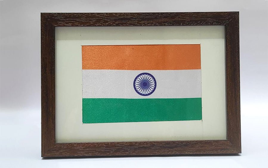 Tiranga - Polyester National Flag - Desktop Frame ( A5) - Flags - indic inspirations