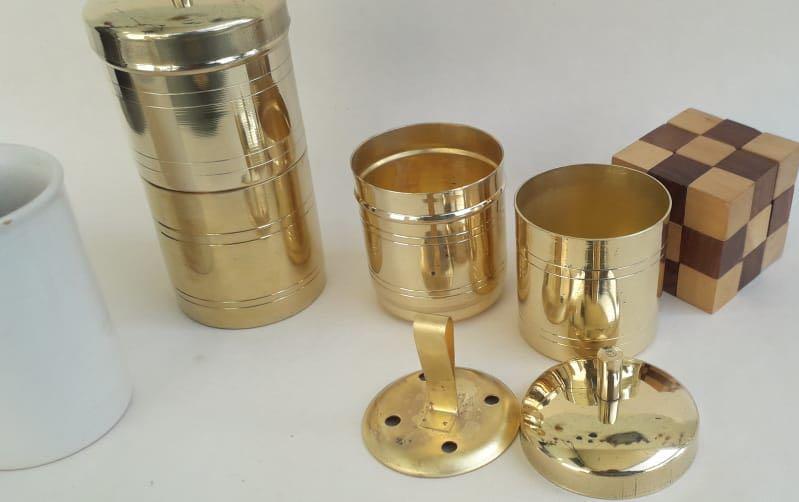 Traditional Brass Coffee Filter (L) - Coffee Filter - indic inspirations