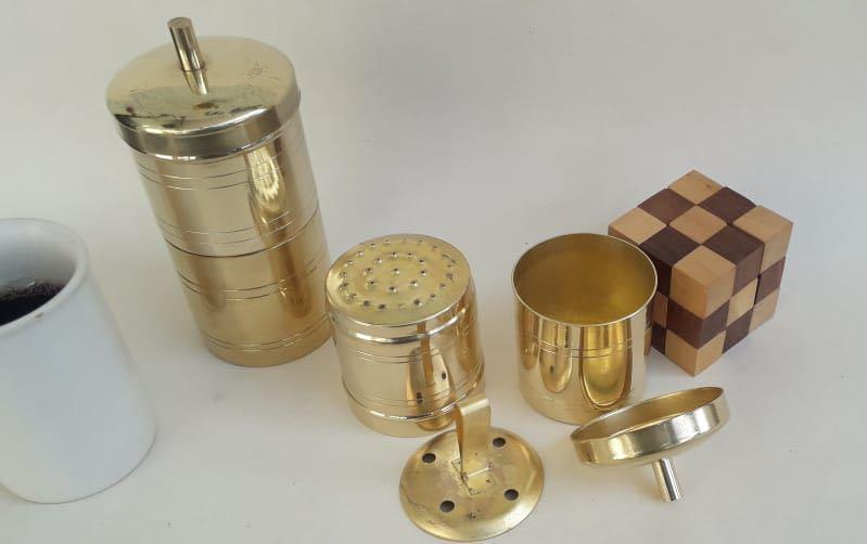 Traditional Brass Coffee Filter (L) - Coffee Filter - indic inspirations