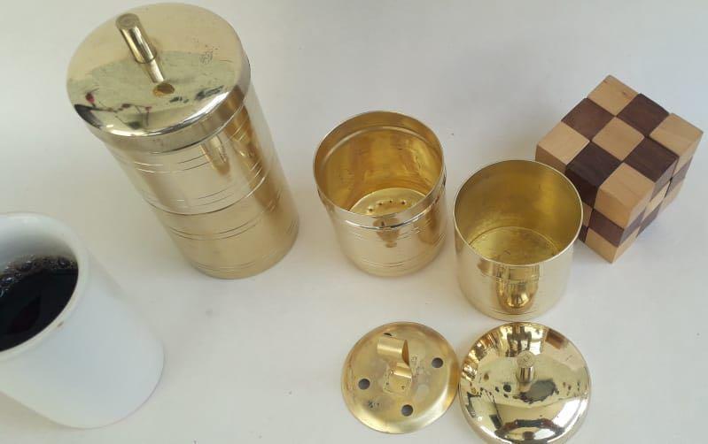 Traditional Brass Coffee Filter (L) - Coffee Filter - indic inspirations