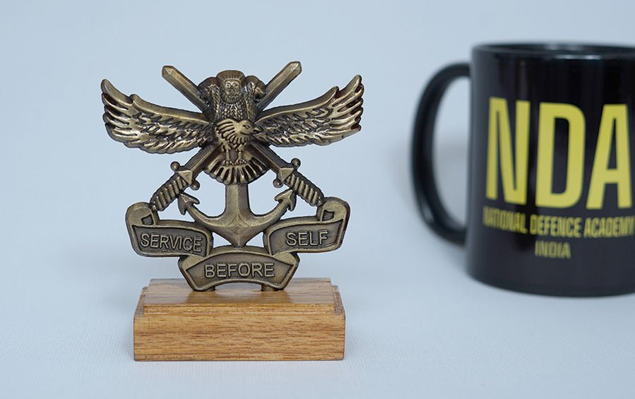 Trishakti Metal Insignia - Desk showpiece - indic inspirations