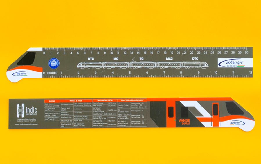 Vande Bharat | 12" Ruler | Orange - train models - indic inspirations
