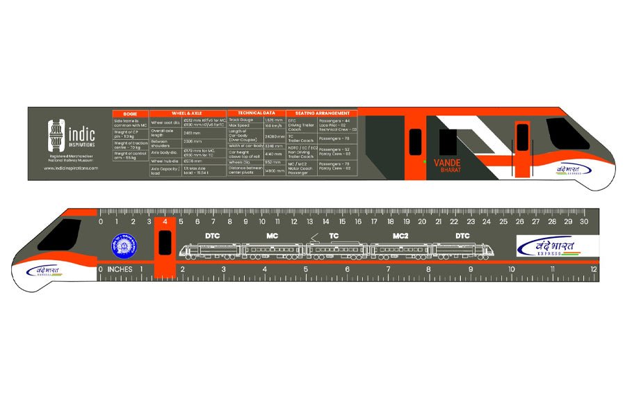 Vande Bharat | 12" Ruler | Orange - train models - indic inspirations