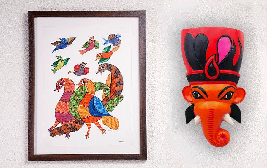 Vinayaka Wooden Mask - Masks - indic inspirations