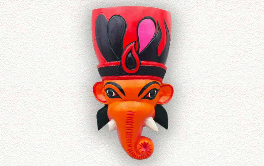 Vinayaka Wooden Mask - Masks - indic inspirations