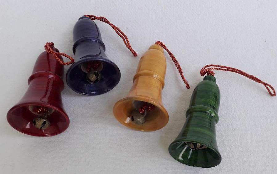 Wooden Bells for Christmas Tree - Set of 4 - Décor hanging - indic inspirations