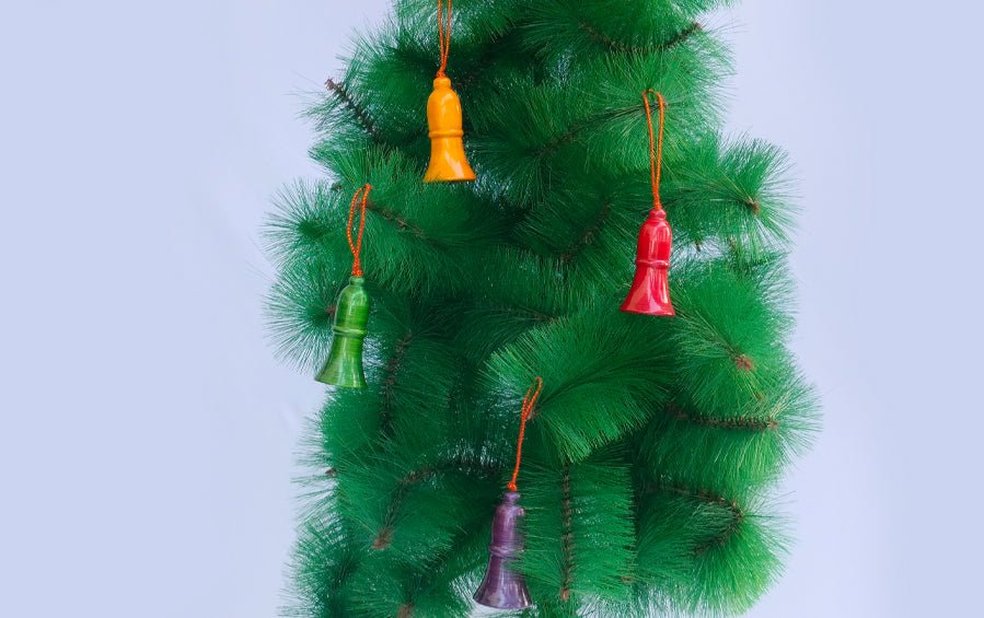 Wooden Bells for Christmas Tree - Set of 4 - Décor hanging - indic inspirations