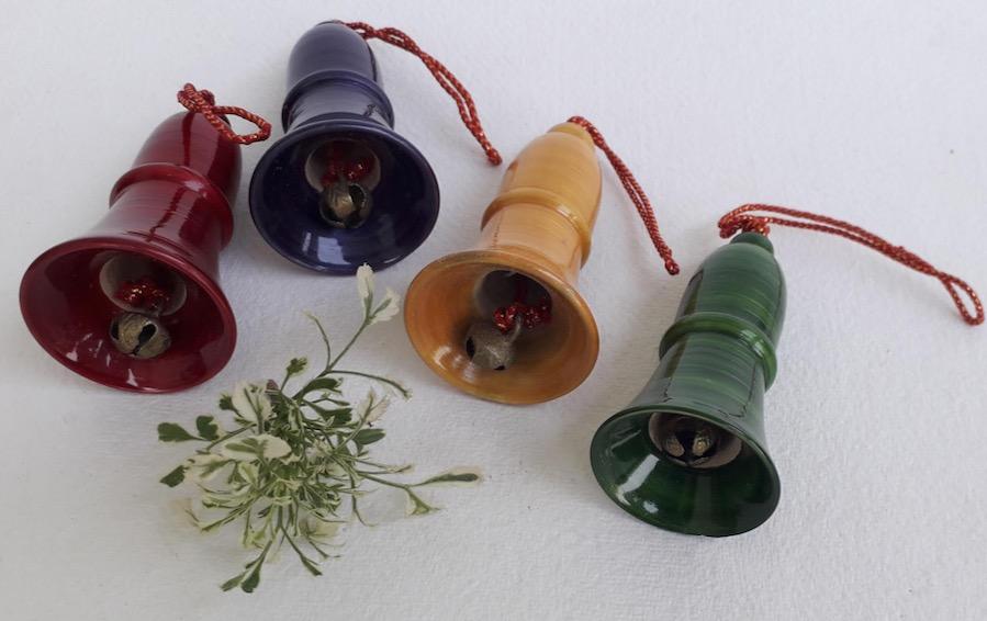 Wooden Bells for Christmas Tree - Set of 4 - Décor hanging - indic inspirations