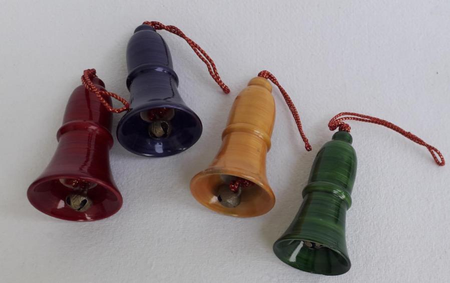 Wooden Bells for Christmas Tree - Set of 4 - Décor hanging - indic inspirations