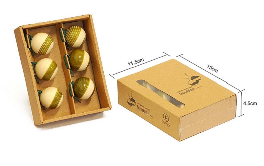 Wooden Christmas Decor : YULTIDE BAUBLES – Green (Set of Six) - Décor hanging - indic inspirations