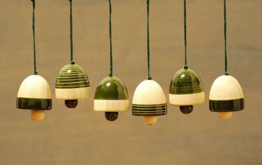 Wooden Christmas Decor : YULTIDE BELLS – Green (Set of Six) - Décor hanging - indic inspirations