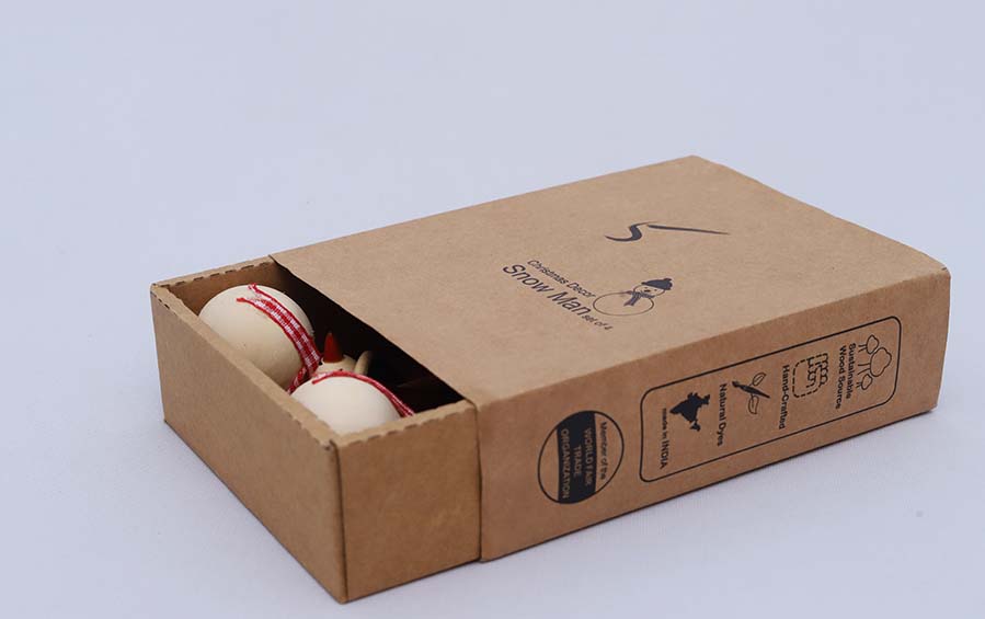 Wooden Christmas Décor : YULTIDE SNOWMAN (set of 4) - Décor hanging - indic inspirations