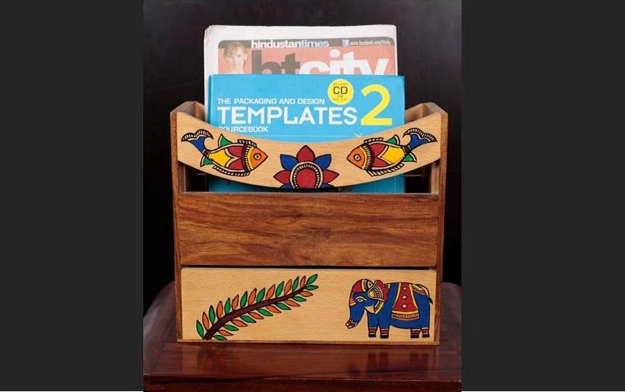 Wooden Magazine Stand - magazine stand - indic inspirations