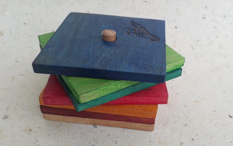 Wooden Tea Coasters Set - Coasters - indic inspirations