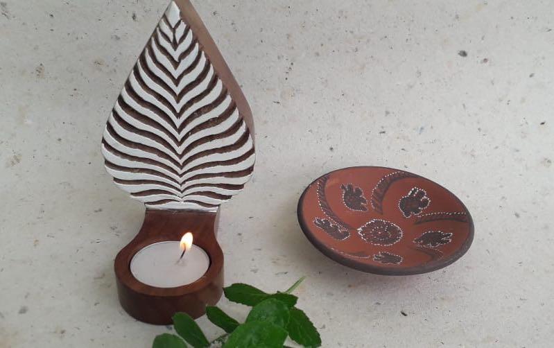 Wooden Tealight Holder - T-Light Holders - indic inspirations