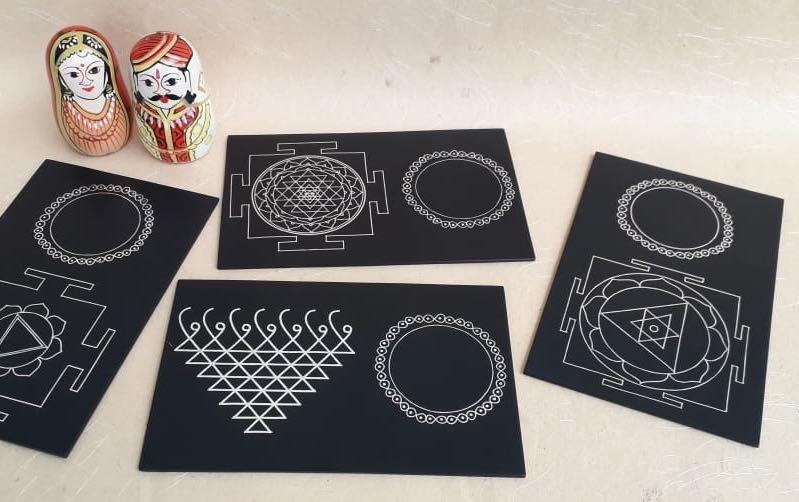 YANTRA INSPIRED COASTERS - Set of 4 - Coasters - indic inspirations