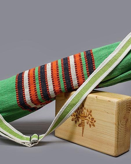 Yoga Cylindrical Bag -Pastel Green with Pattern - Yoga bags - indic inspirations
