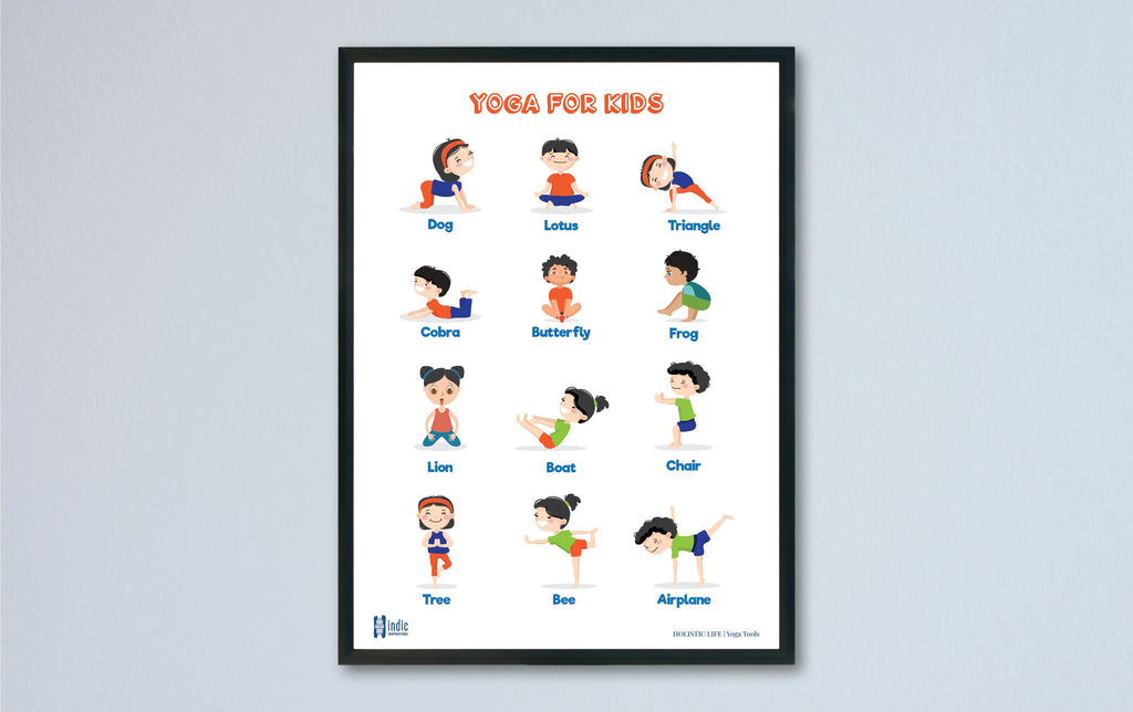 Yogasanas for Kids - A3 Frame - Wall Frames - indic inspirations