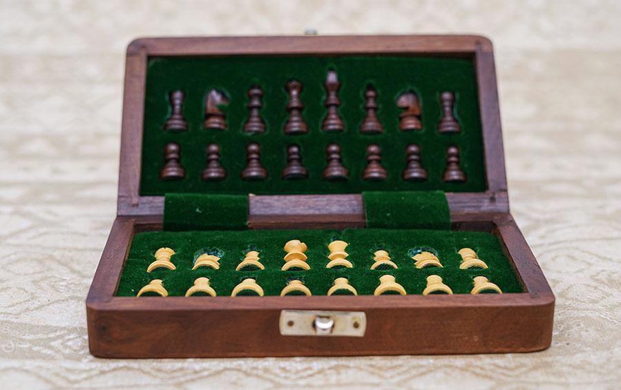 12" ANTIQUE MAGNETIC CHESS SET - Chess Sets - Indic Inspirations