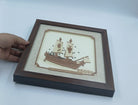 4th Century AD Stitched Ship | Wooden Frame - Wall Frames - Indic Inspirations