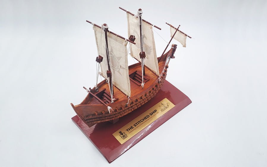 Ancient Indian Stitched Ship Model | 24” W Scale Model - scale models - Indic Inspirations