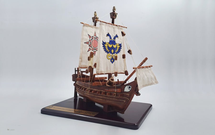 Ancient Indian Stitched Ship Model | 24” W Scale Model - scale models - Indic Inspirations