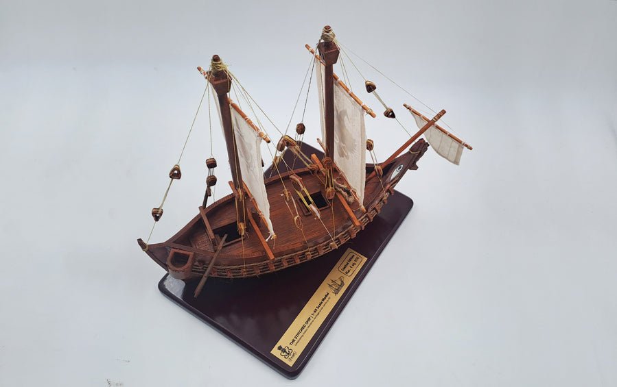 Ancient Indian Stitched Ship Model | 24” W Scale Model - scale models - Indic Inspirations