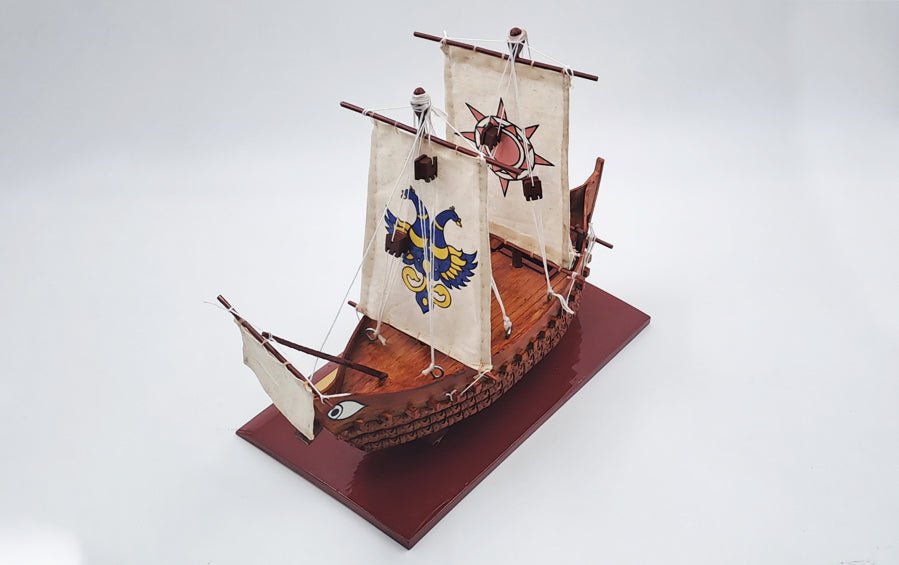 Ancient Indian Stitched Ship Model | 24” W Scale Model - scale models - Indic Inspirations