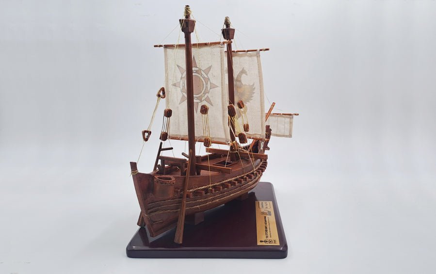 Ancient Indian Stitched Ship Model | 24” W Scale Model - scale models - Indic Inspirations