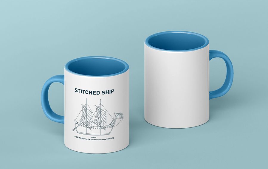 Ancient Indian Stitched Ship | Mug - Cups & Mugs - Indic Inspirations