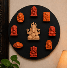 Ashtavinayak + Dagdusheth Ganpatis | Wall Hanging | 10” dia - Wall Hangings - Indic Inspirations