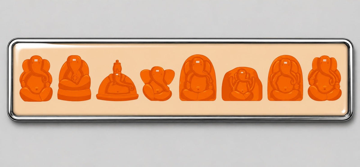Ashtavinayak Ganapatis | Fridge Magnet | 8” L - Medallion - Indic Inspirations