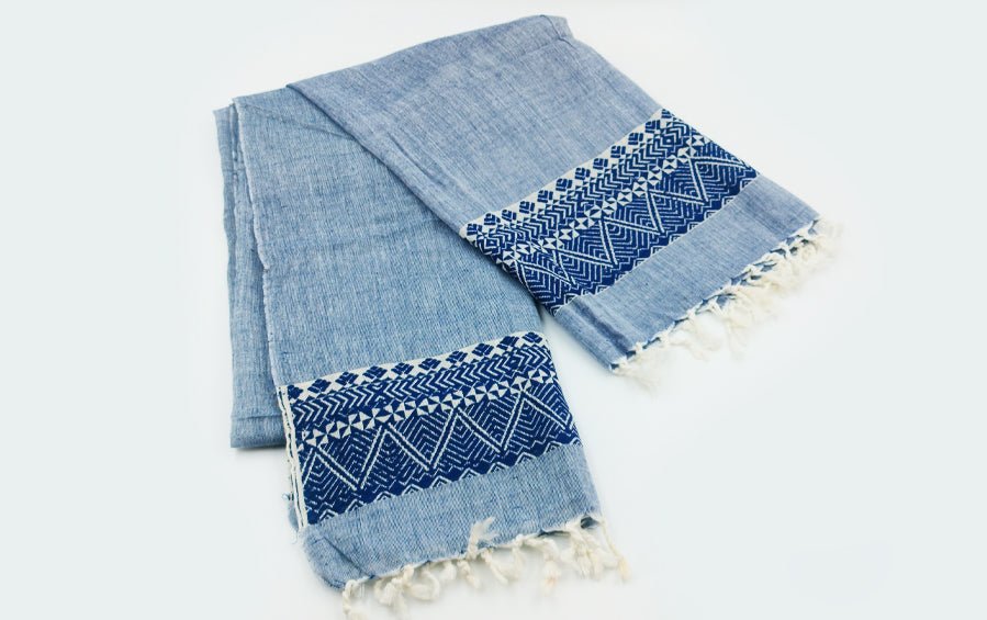 Assam Cotton Stole - Gray - Stoles - indic inspirations
