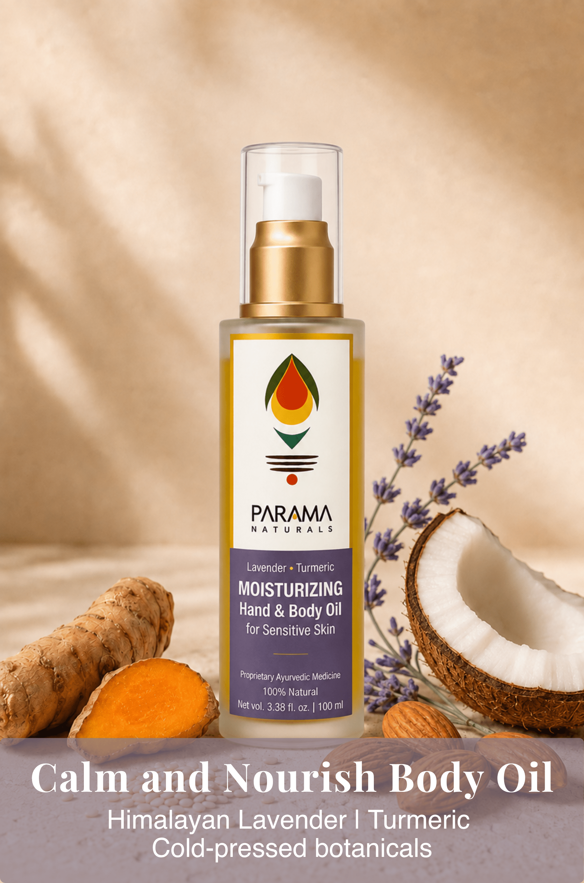 BODY OIL | Lavender-Turmeric MOISTURIZING Face & Body Oil - Indic Inspirations