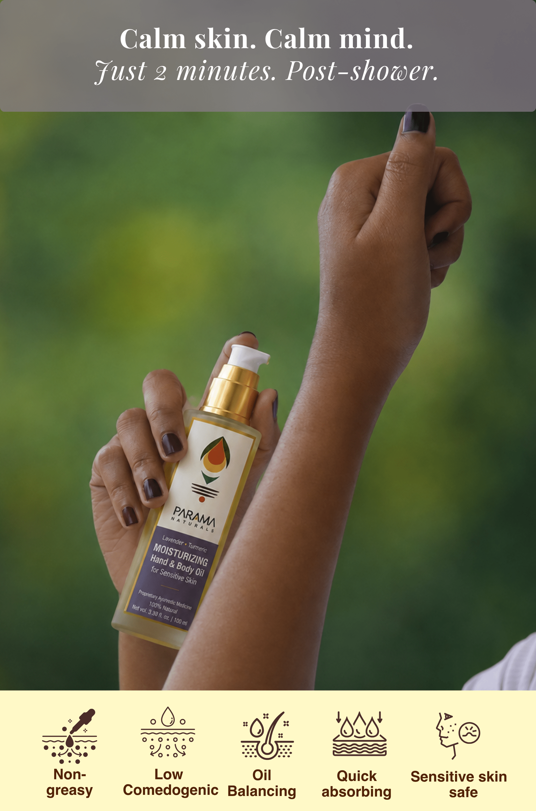 BODY OIL | Lavender-Turmeric MOISTURIZING Face & Body Oil - Indic Inspirations