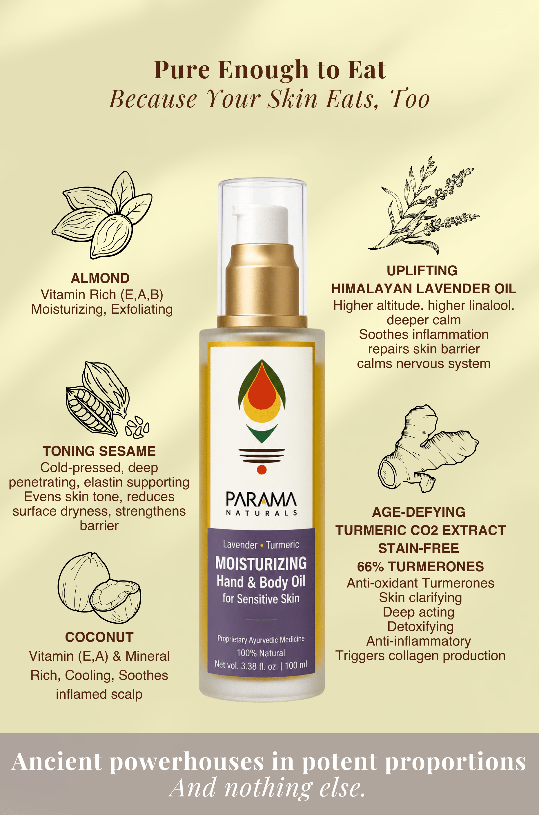 BODY OIL | Lavender-Turmeric MOISTURIZING Face & Body Oil - Indic Inspirations