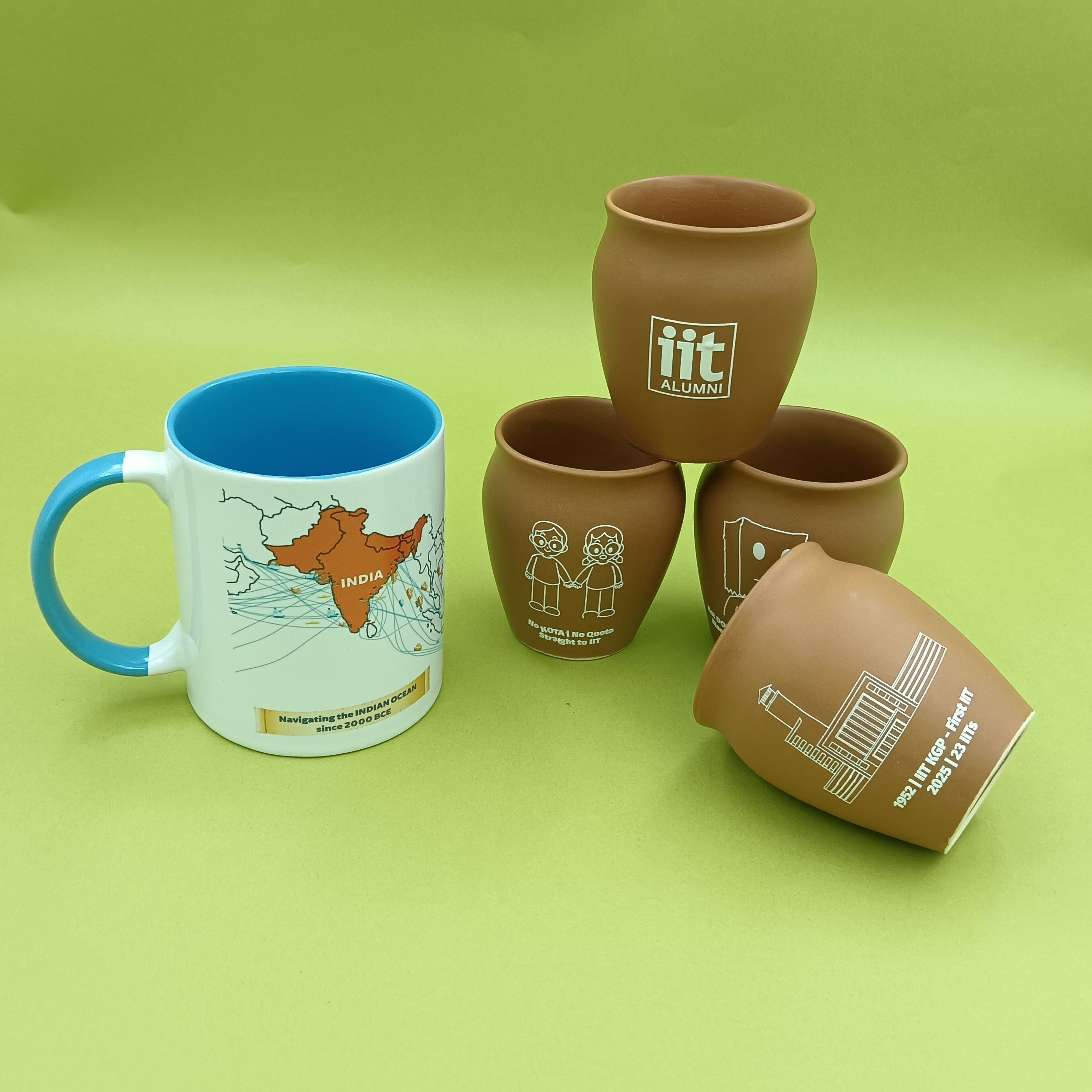 Chai - Coffee Around IIT'S | set of 4 Kulhad's - kulhads - Indic Inspirations