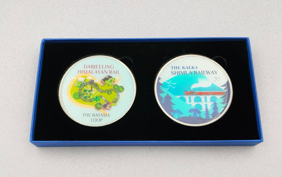Darjeeling & Kalka Shimla Railway | Fridge Magnet | Set of 2 - City souvenirs - Indic Inspirations