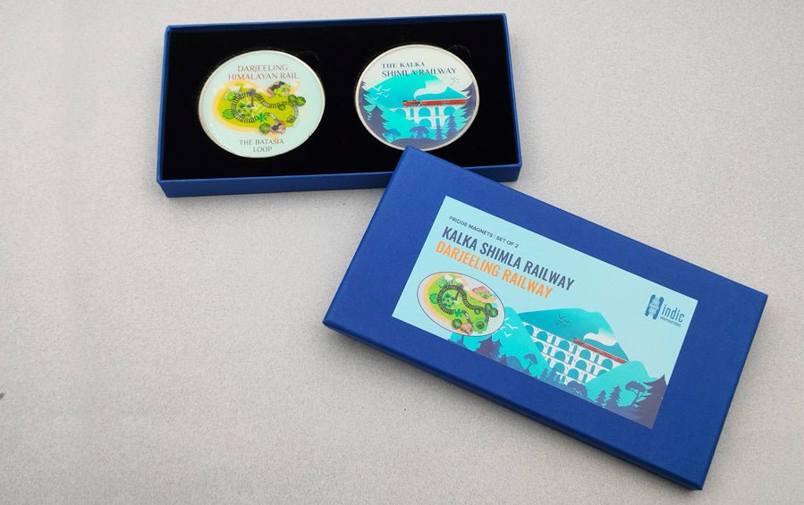 Darjeeling & Kalka Shimla Railway | Fridge Magnet | Set of 2 - City souvenirs - Indic Inspirations